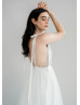 Tied Shoulder Straps Pearl Embellished Unique Wedding Dress
